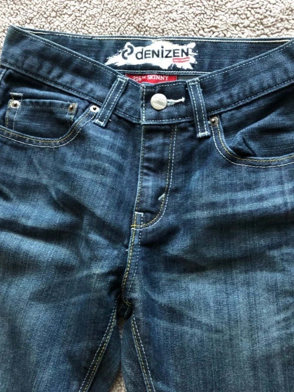 Levis Denizen 216 Skinny Jeans Boys Size 12 Reg Blue